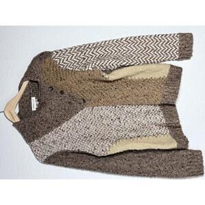 Coldwater Creek Multi-Color Knit Sweater Size 1X/ Cozy Cowl Neck Button Detail